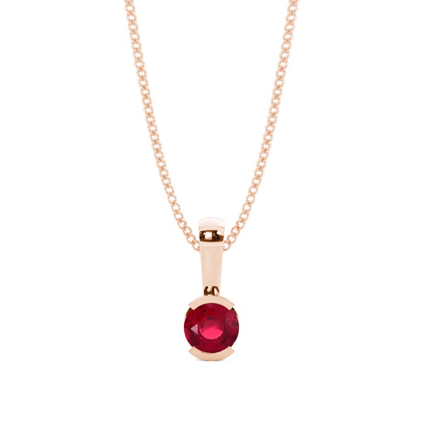 Semi Bezel Ruby Solitaire Pendant