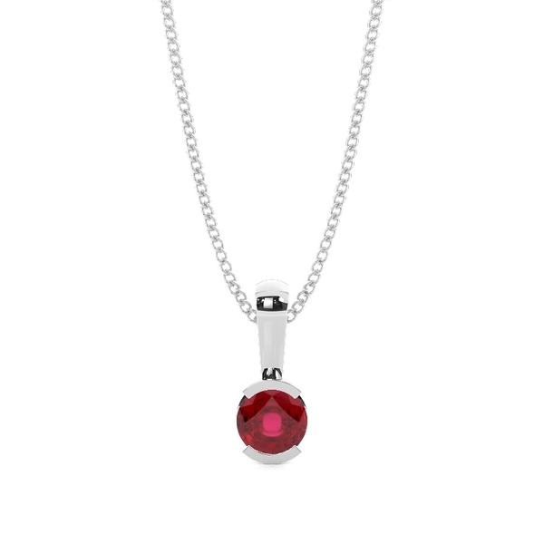 Semi Bezel Ruby Solitaire Pendant