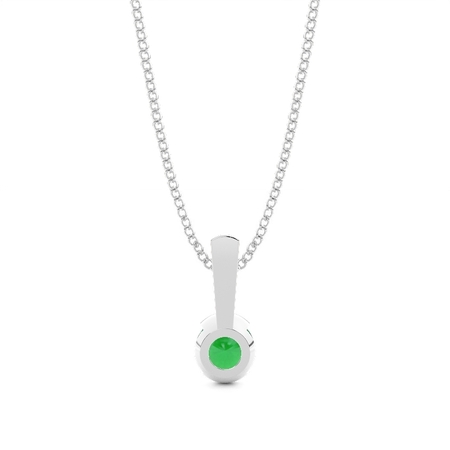 Semi Lünette Smaragd Solitaire Anhänger