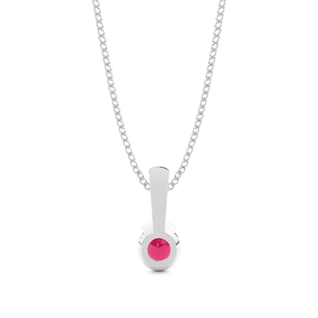 Semi Lünette Ruby Solitaire Anhänger