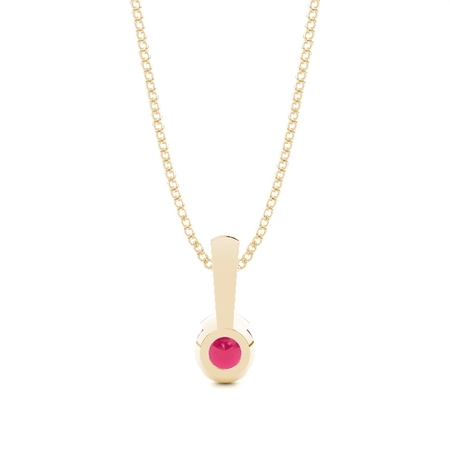 Semi Lünette Ruby Solitaire Anhänger