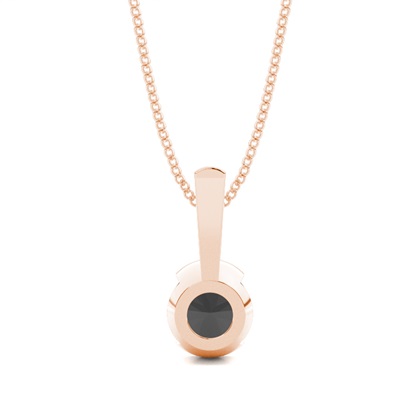 Schwarze Diamant Anhänger in einer halben Zargenfassung