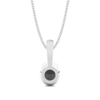 Schwarze Diamant Anhänger in einer halben Zargenfassung