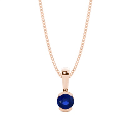Semi Bezel Blue Sapphire Solitaire Pendant