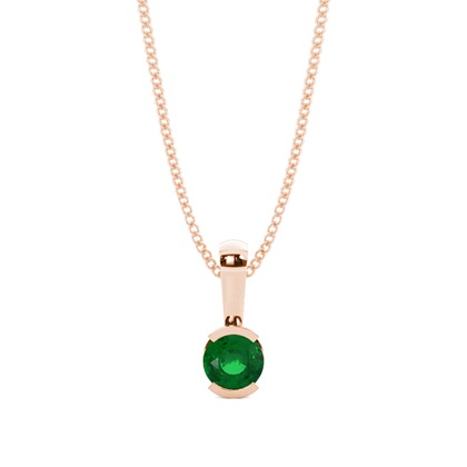 Semi Bezel Emerald Solitaire Pendant
