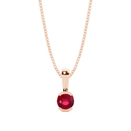 Semi Bezel Ruby Solitaire Pendant