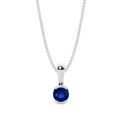 Semi Bezel Blue Sapphire Solitaire Pendant