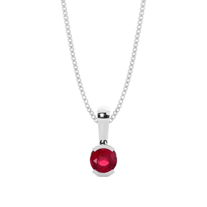 Semi Bezel Ruby Solitaire Pendant