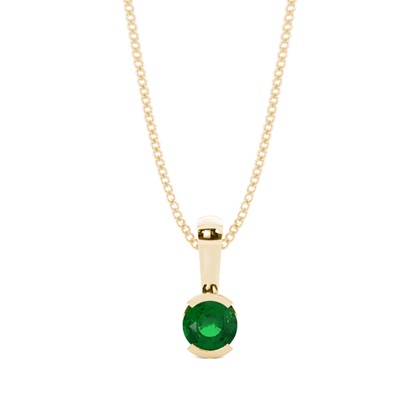 Semi Bezel Emerald Solitaire Pendant