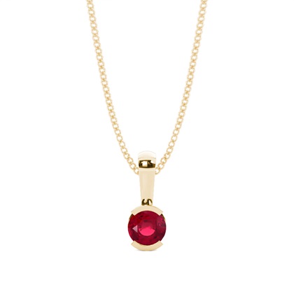 Semi Bezel Ruby Solitaire Pendant