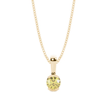 Semi Bezel Yellow Diamond Solitaire Pendant