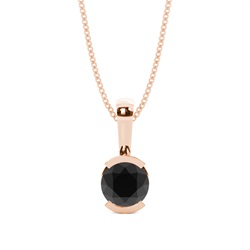 Semi Bezel Setting Black Diamond Solitaire Pendant