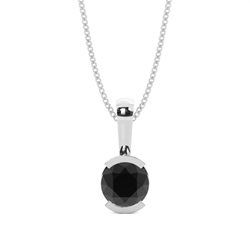 Semi Bezel Setting Black Diamond Solitaire Pendant