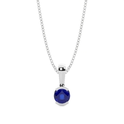 Semi Bezel Blue Sapphire Solitaire Pendant