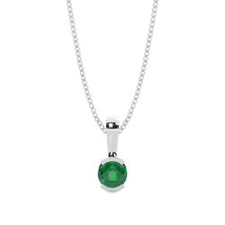 Semi Bezel Emerald Solitaire hängsmycke