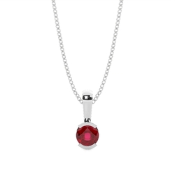 Semi Bezel Ruby Solitaire Pendant