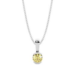 Semi Bezel Yellow Diamond Solitaire Pendant