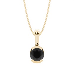 Semi Bezel Setting Black Diamond Solitaire Pendant