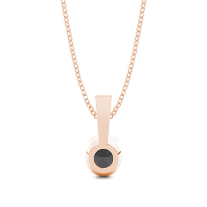 Schwarze Diamant Anhänger in einer halben Zargenfassung