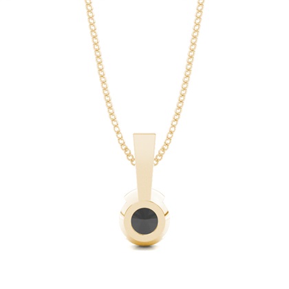 Schwarze Diamant Anhänger in einer halben Zargenfassung