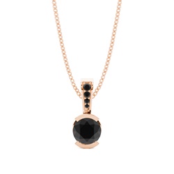 Semi Bezel Setting Solitaire Black Diamond Pendant