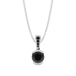 Semi Bezel Setting Solitaire Black Diamond Pendant