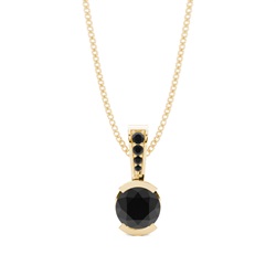 Semi Bezel Setting Solitaire Black Diamond Pendant