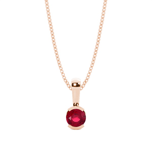 Semi Bezel Ruby Solitaire Pendant
