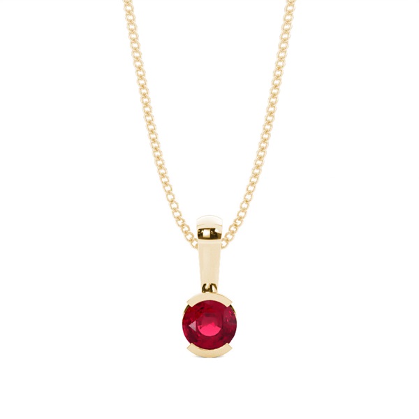 Semi Bezel Ruby Solitaire Pendant