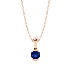 Semi Bezel Blue Sapphire Solitaire Pendant