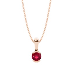 Semi Bezel Ruby Solitaire Pendant