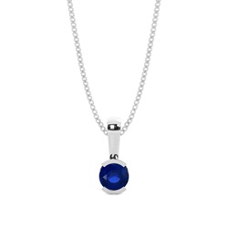 Semi Lünette Blue Sapphire Solitaire Anhänger