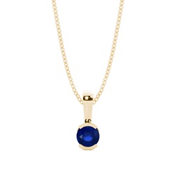 Semi Bezel Blue Sapphire Solitaire Pendant