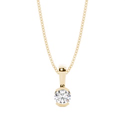 Pendentif solitaire diamant rond serti demi-clos