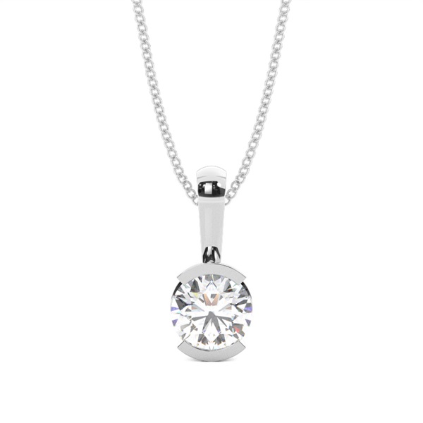 Semi Bezel Setting Solitaire Pendant