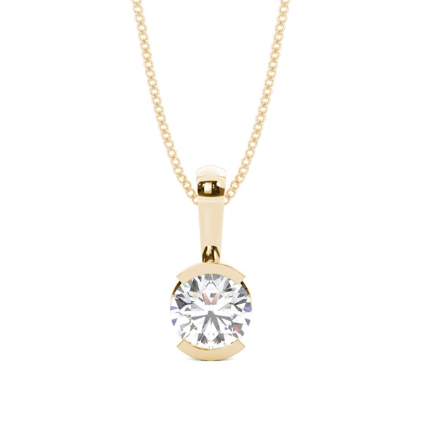Semi Bezel Setting Solitaire Pendant