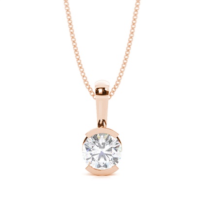 Semi Bezel Setting Moissanite Solitaire Pendant