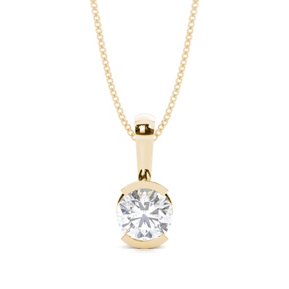 Semi Bezel Setting Moissanite Solitaire Pendant