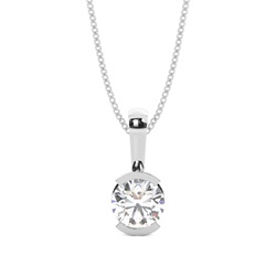Diamant Anhänger in einer halben Zargenfassung
