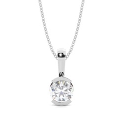 Semi Bezel Setting Moissanite Solitaire Pendant