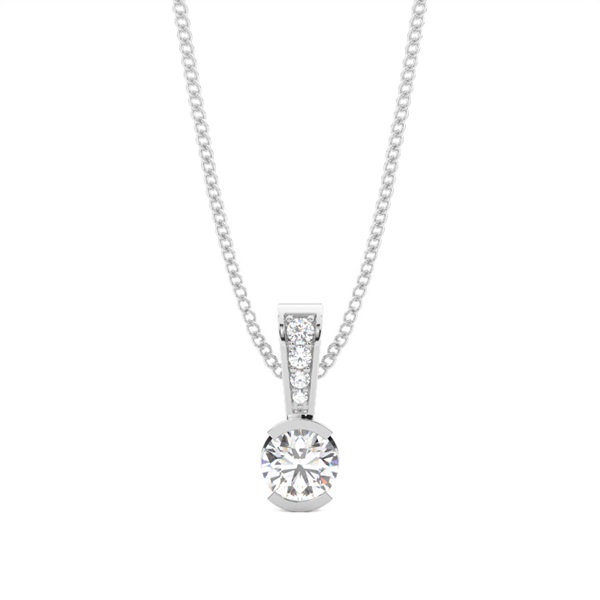 Semi Bezel Setting Solitaire Pendant
