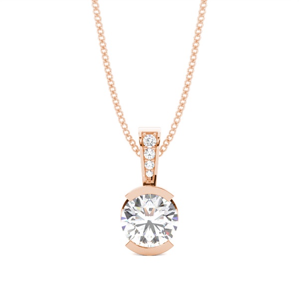 Semi Bezel Setting Solitaire Pendant