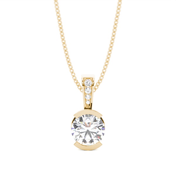 Semi Bezel Setting Solitaire Pendant