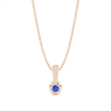 Blauer Saphiranhänger in einer 4-Krappen-Fassung