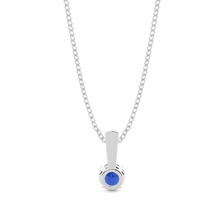 Blauer Saphiranhänger in einer 4-Krappen-Fassung