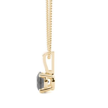 Schwarze Diamant Anhänger in einer Krappenfassung