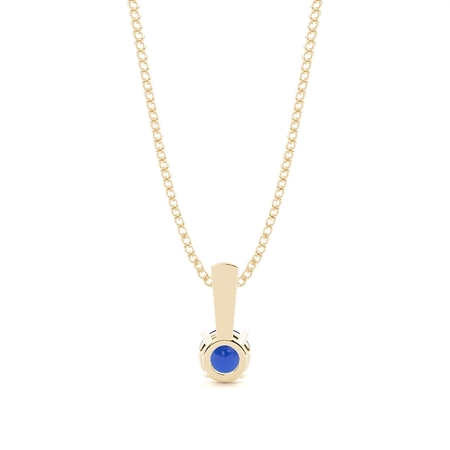 Blauer Saphiranhänger in einer 4-Krappen-Fassung