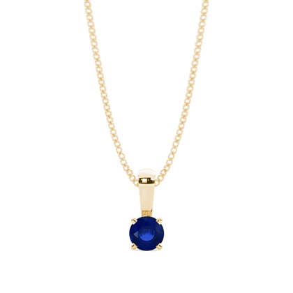 5 Prong Setting Blue Sapphire Pendant