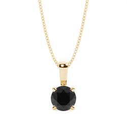 4 Prong Setting Black Diamond Solitaire Pendant