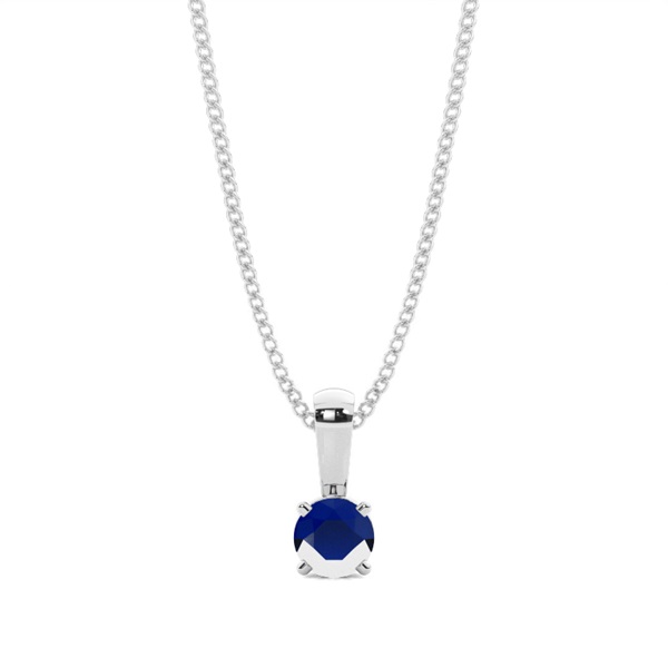 5 Prong Setting Blue Sapphire Pendant